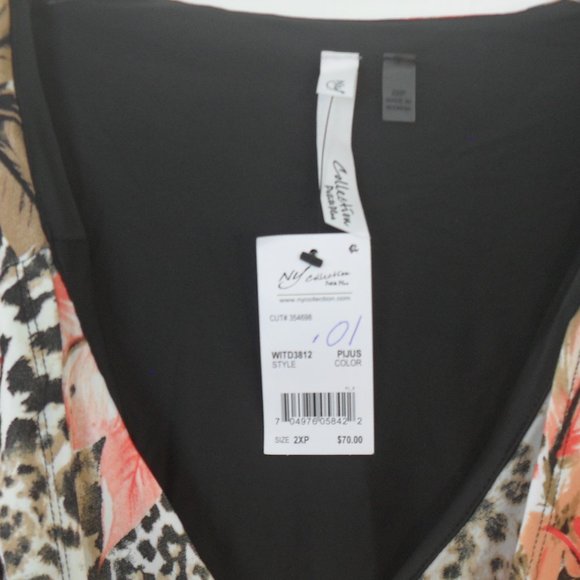 NY Collection Plus Petite Surplice Wear Dress - Picture 6 of 7